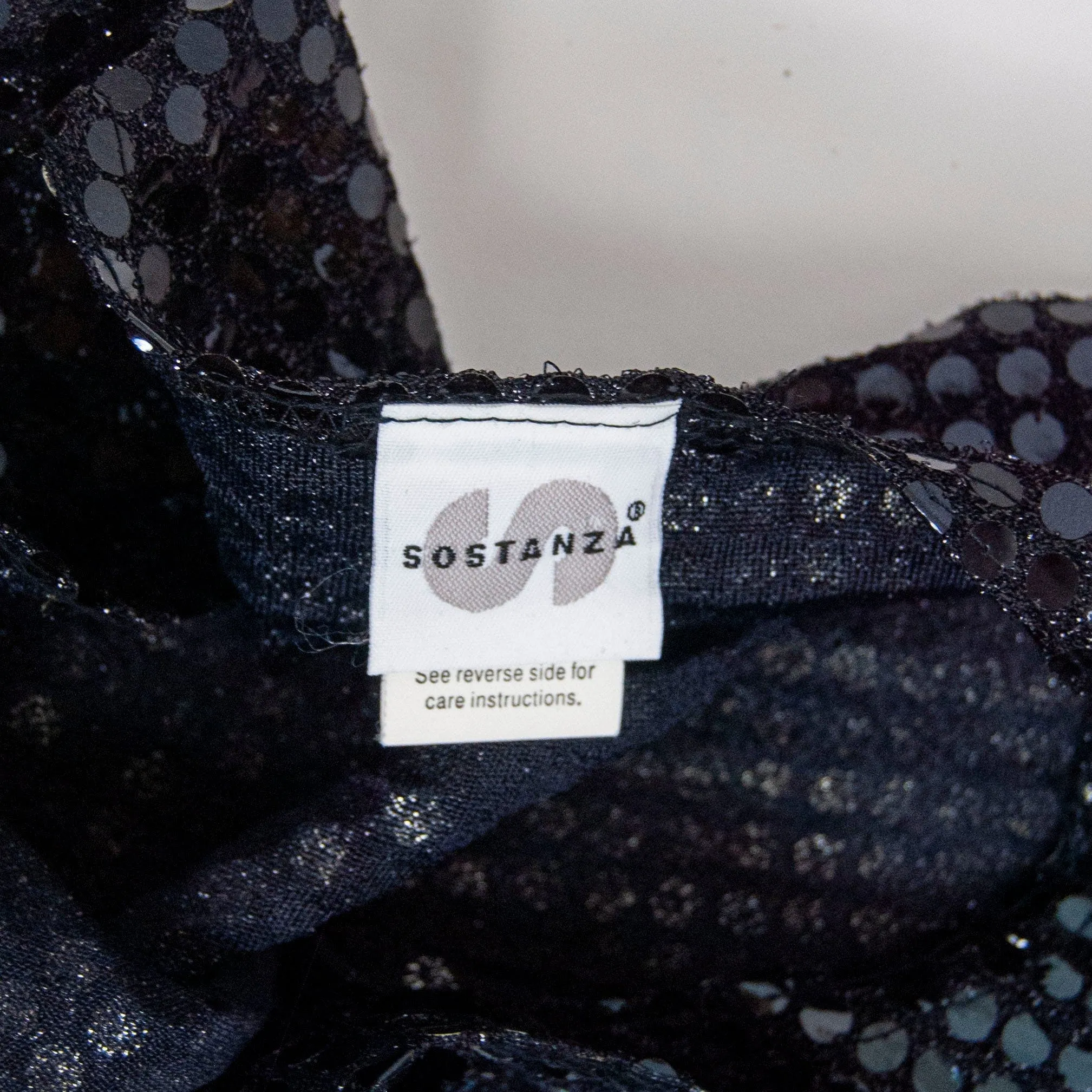 00's Black Sequin Tank Top by Sostanza