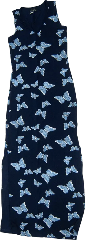 00's Sleeveless Butterfly Print Maxi Dress by Rocket Candy