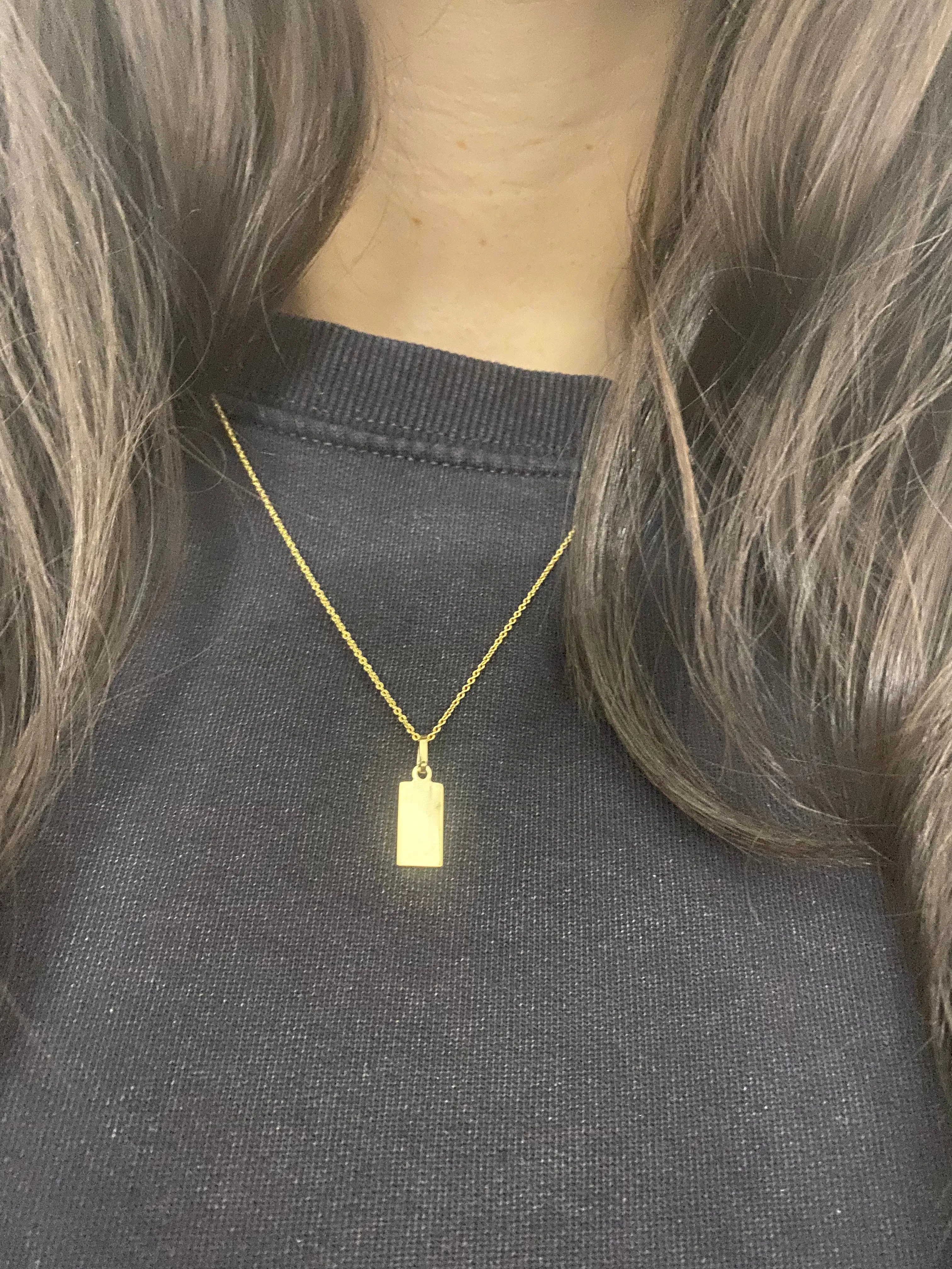 10 Karat Gold Thin Rectangular Charm
