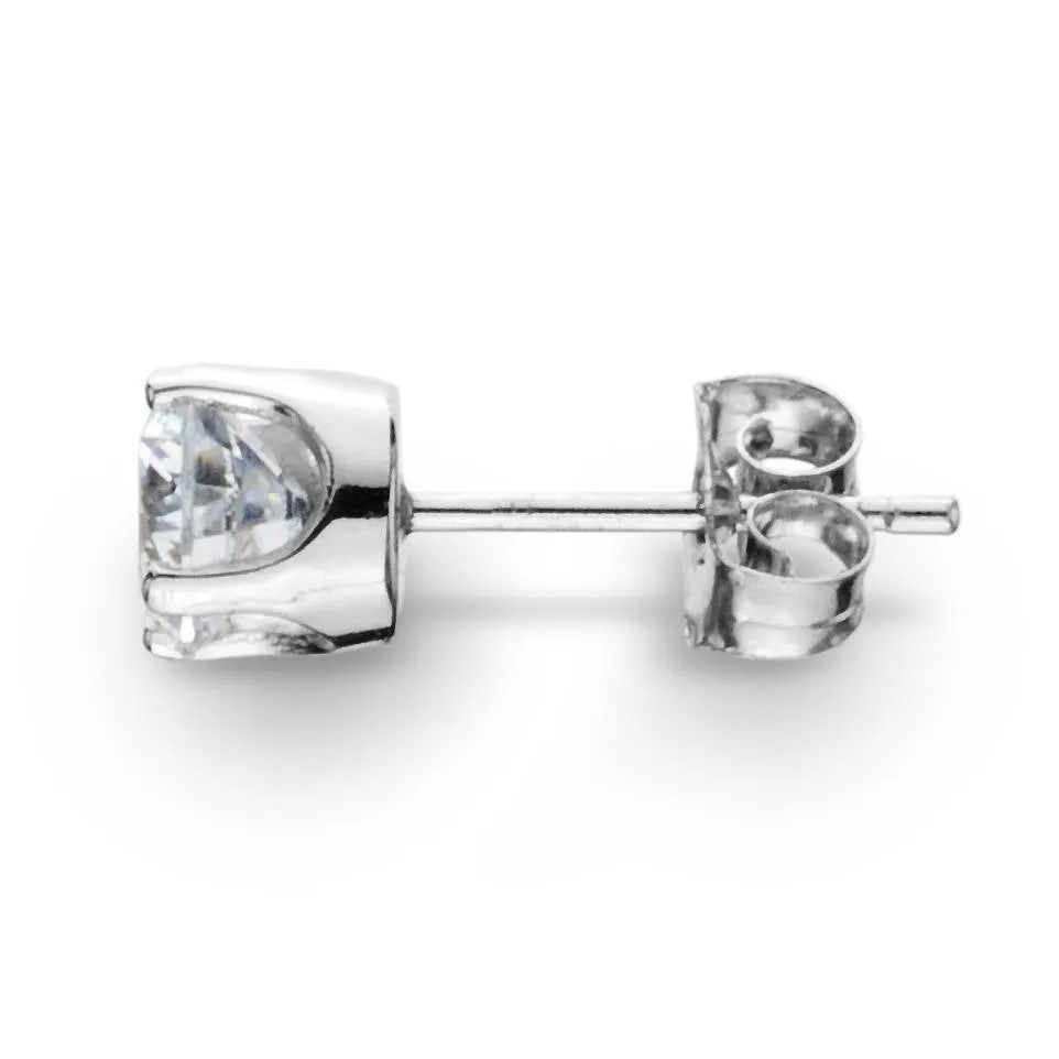1/2ct Diamond Single Stud Earring 14K White Gold