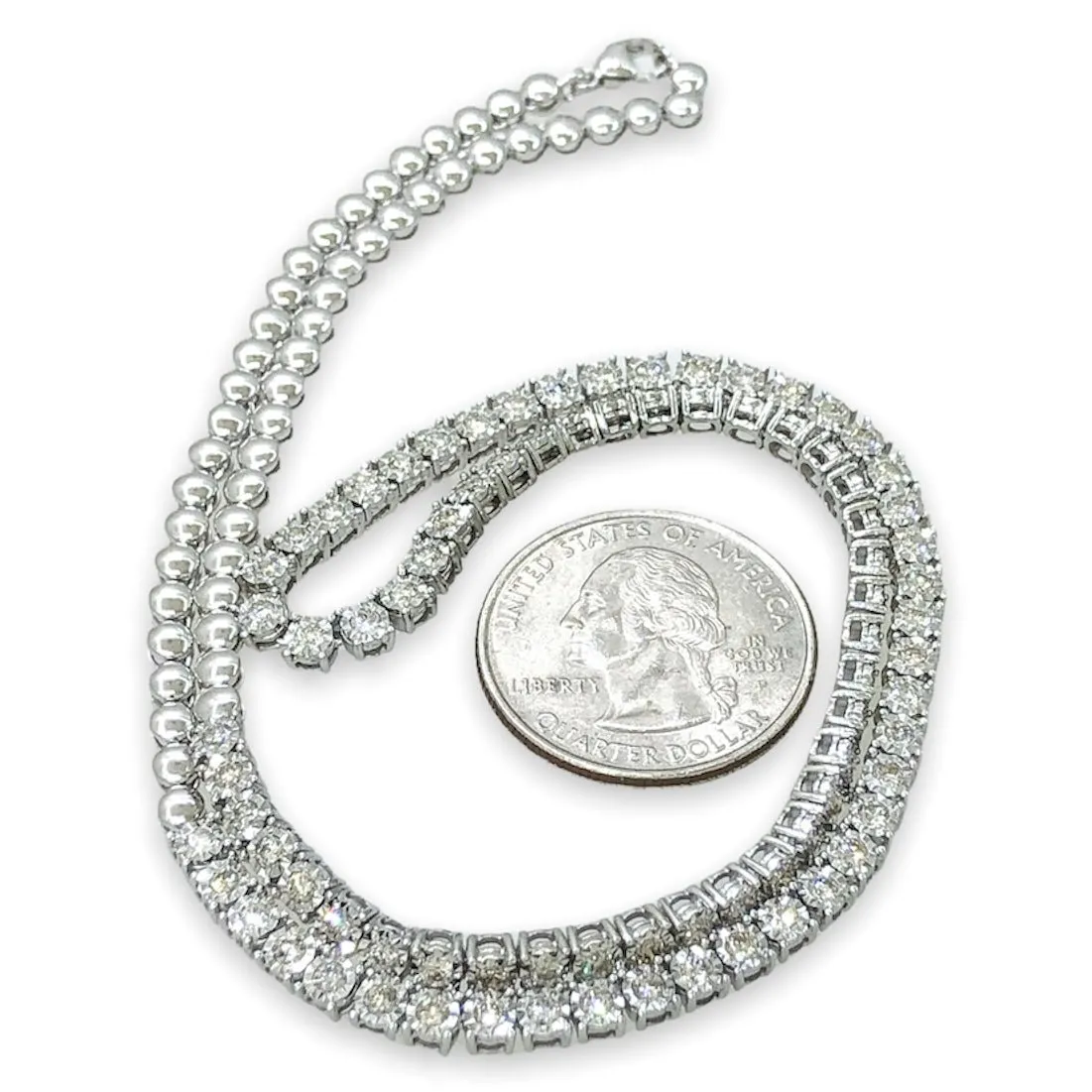 14K W Gold 18" 2.75cttw Diamond Miracle Set Necklace