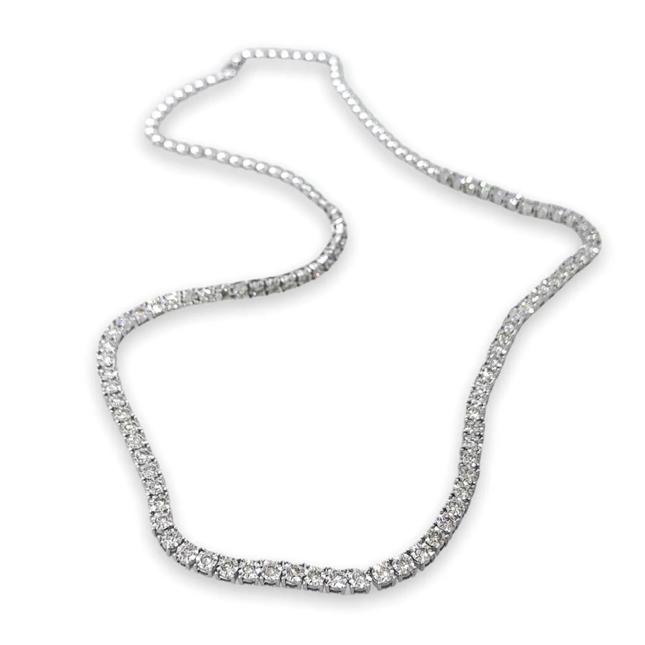 14K W Gold 18" 2.75cttw Diamond Miracle Set Necklace