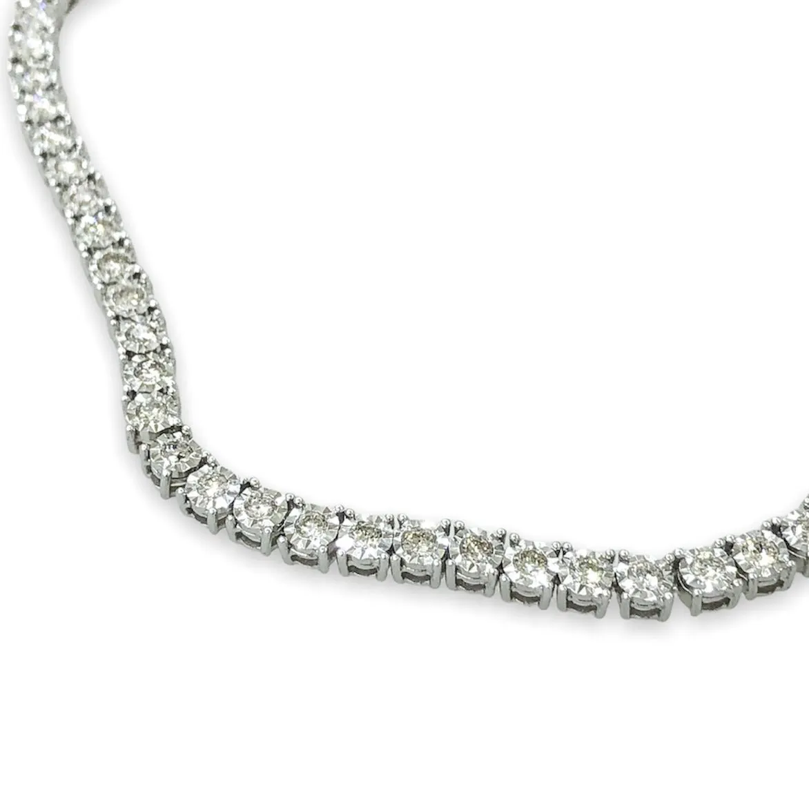 14K W Gold 18" 2.75cttw Diamond Miracle Set Necklace
