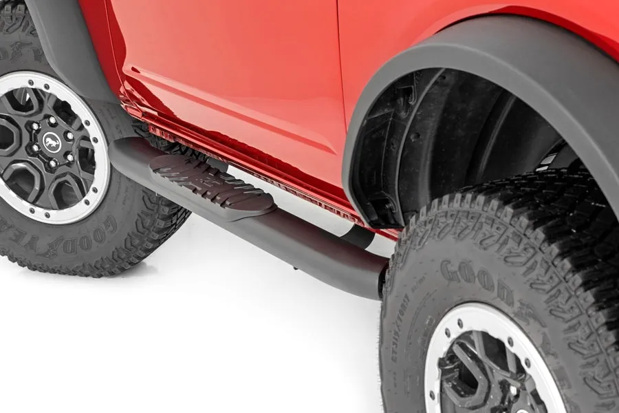 2021  Ford Bronco 2-Door Rough Country Oval Nerf Steps, Black