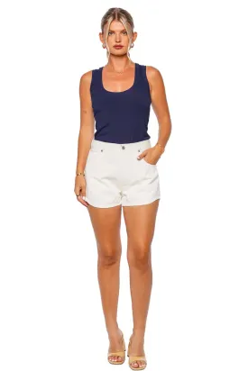 Abena Midnight Ribbed Knit Tank Top