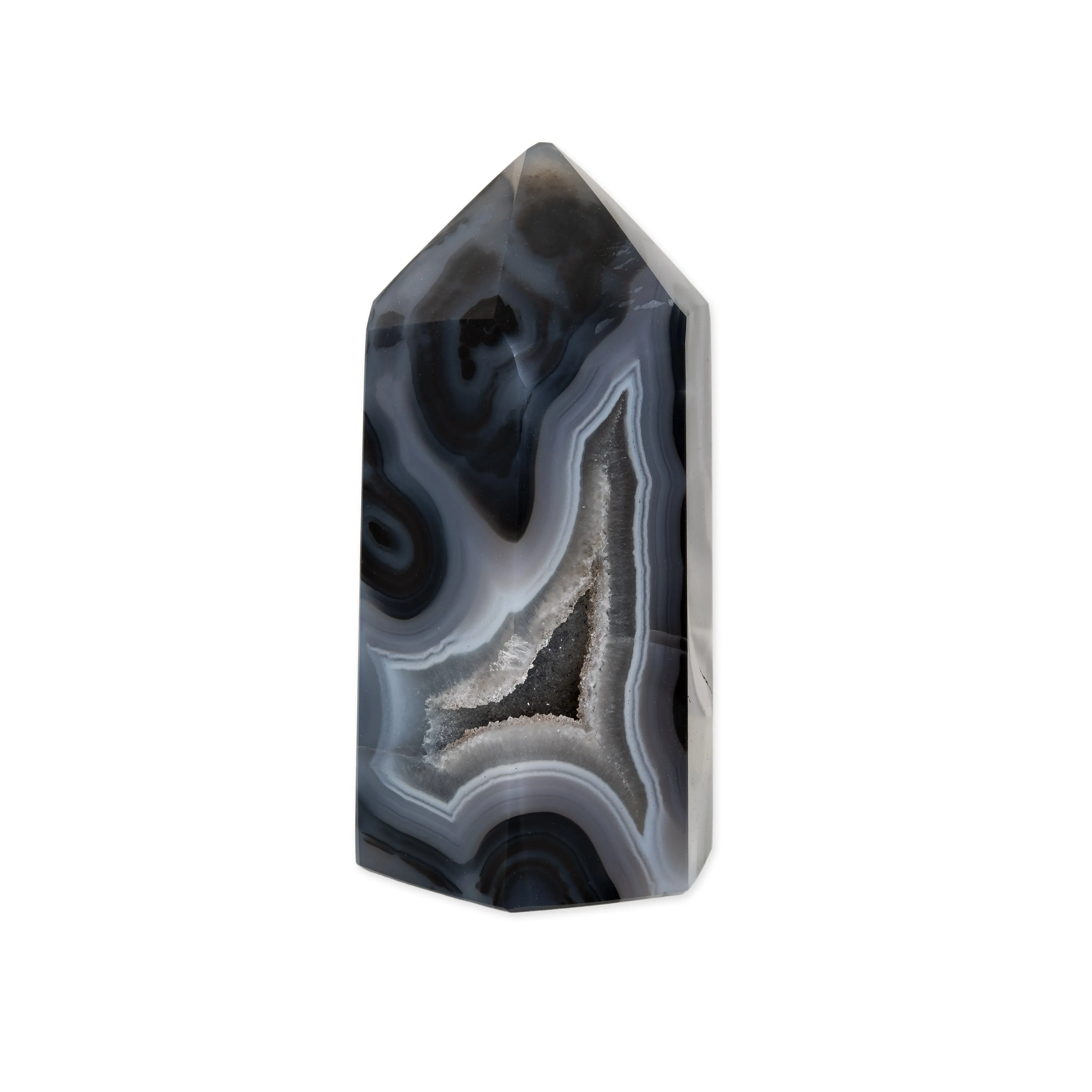 AGATE AND AMETHYST POLISHED TOWER