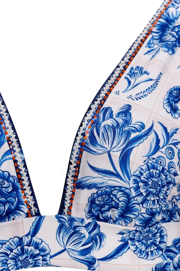 Agua Bendita Laurie Azure Bikini Top