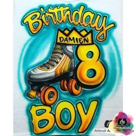 Airbrush Birthday Boy Skate Shirt Design