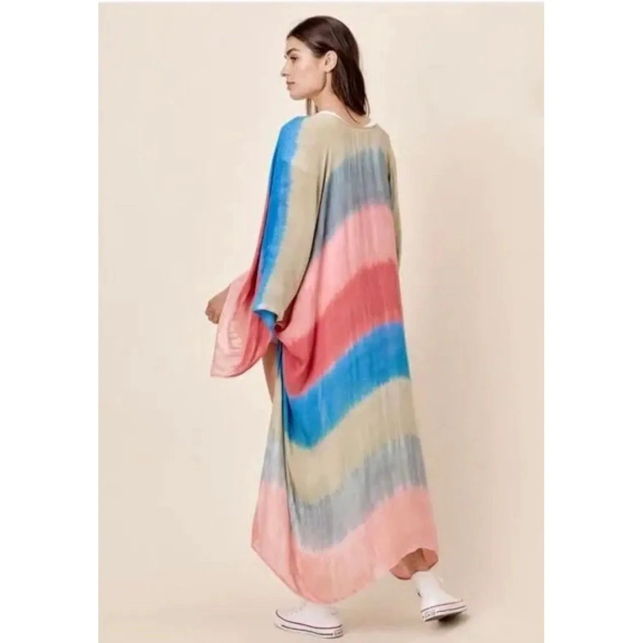 Alita Beach Rainbow Tie Dye Kimono-SALE