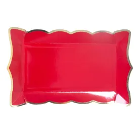 Apple Red Rectangular Trays, 9 Inches, 4 Count