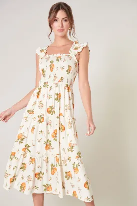 Arancia Bayshore Smocked Bodice Midi Dress