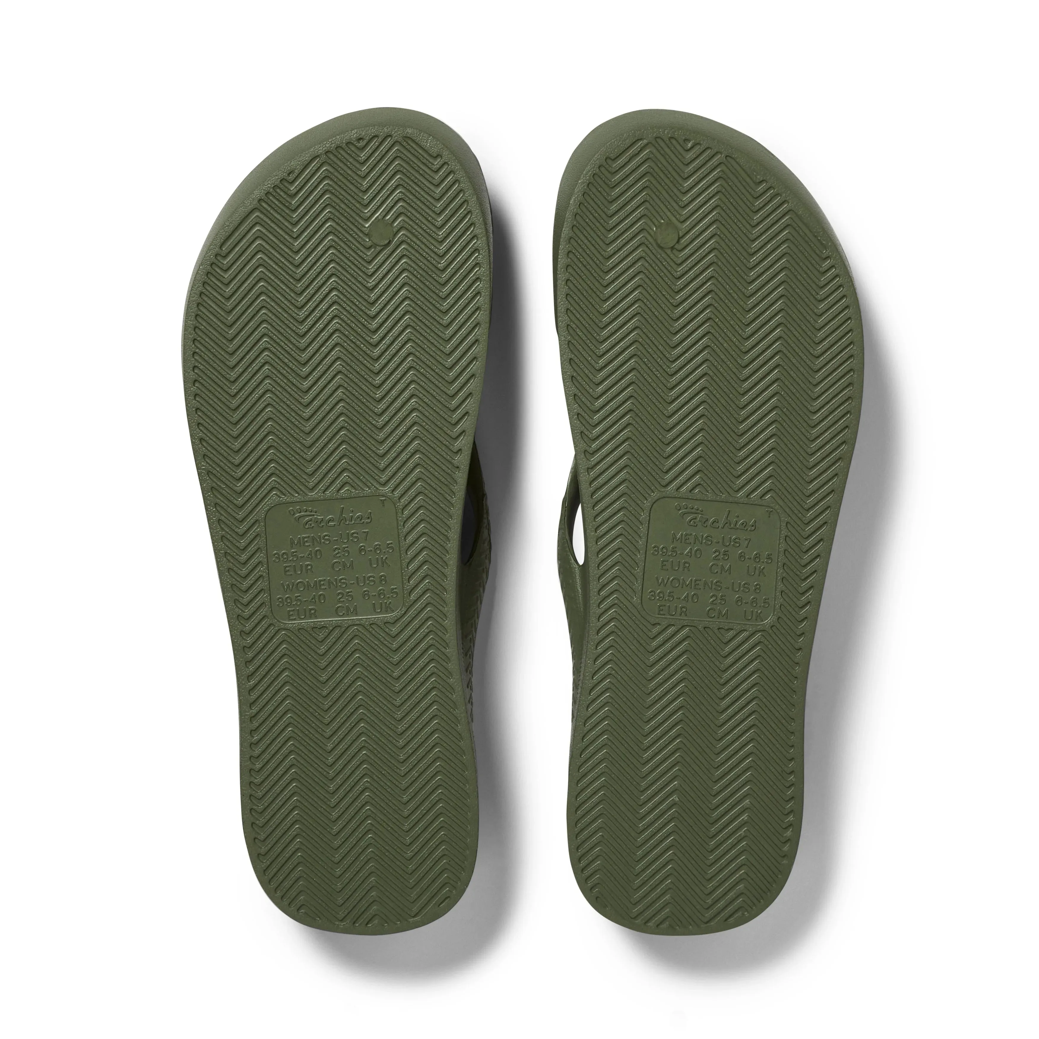 Archies Arch Support Flip Flops - Khaki