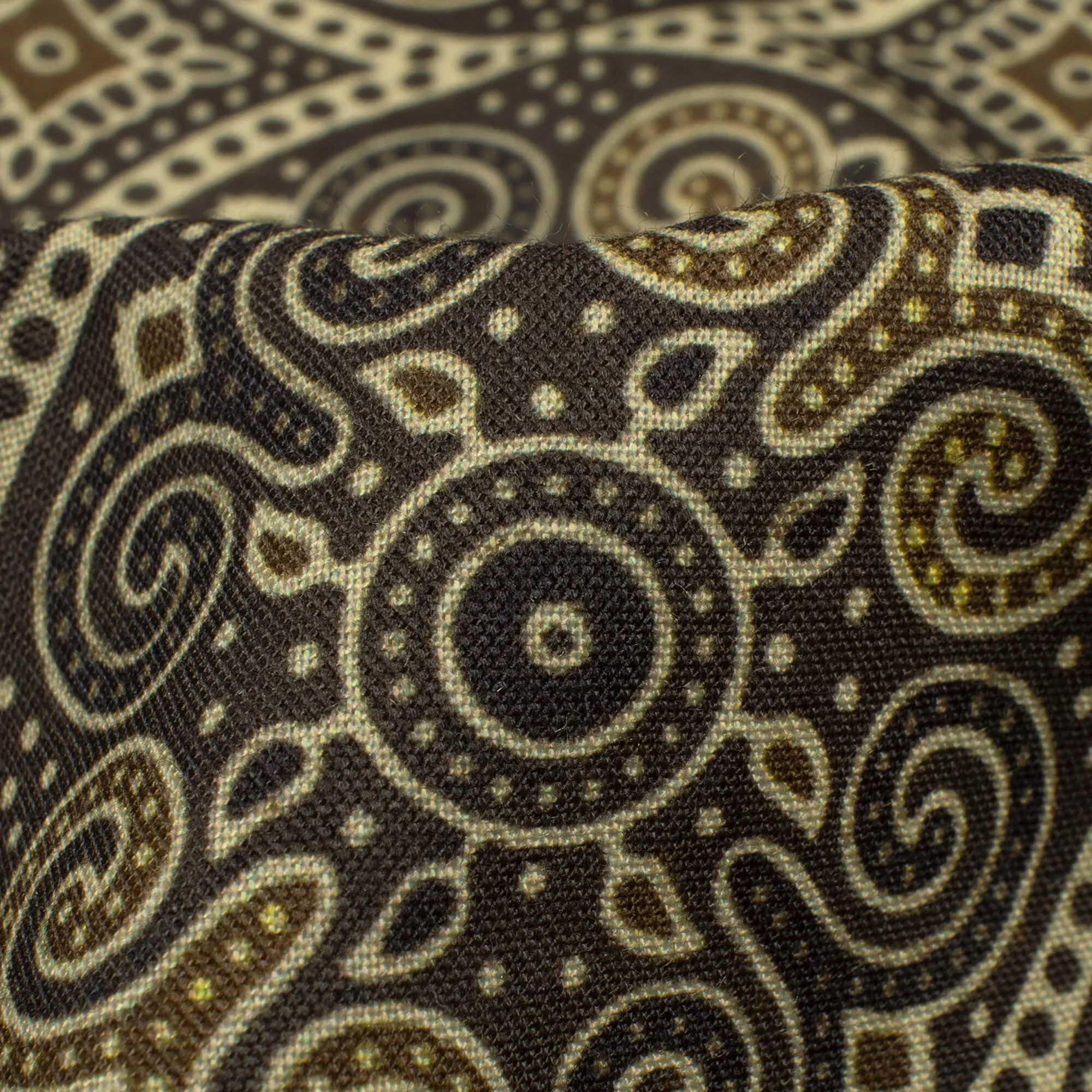 Army Green And Camel Brown Ajrakh Pattern Digital Print Rayon Fabric