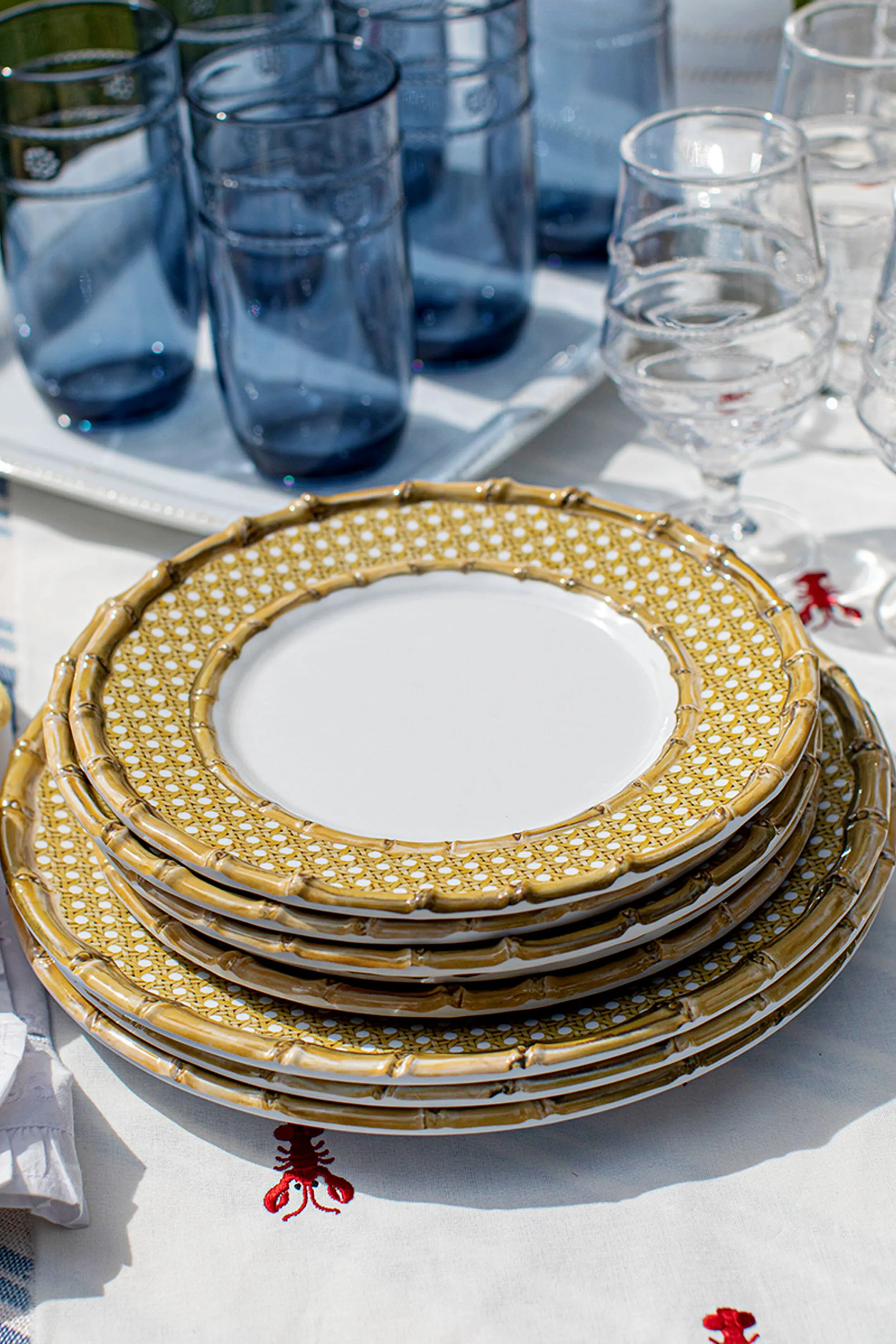 Bamboo Caning Melamine Salad Plate
