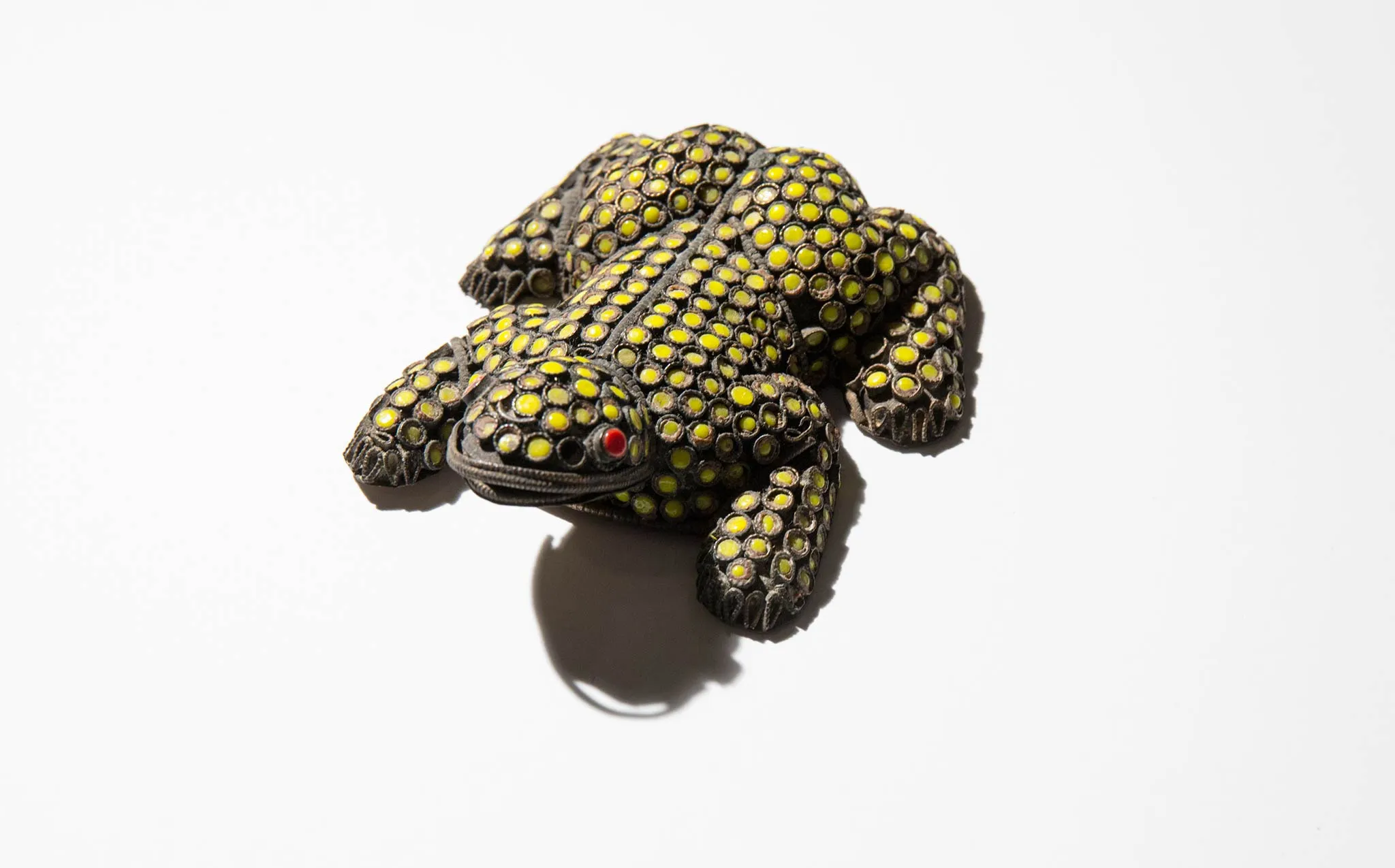 Beaded Brass Frog