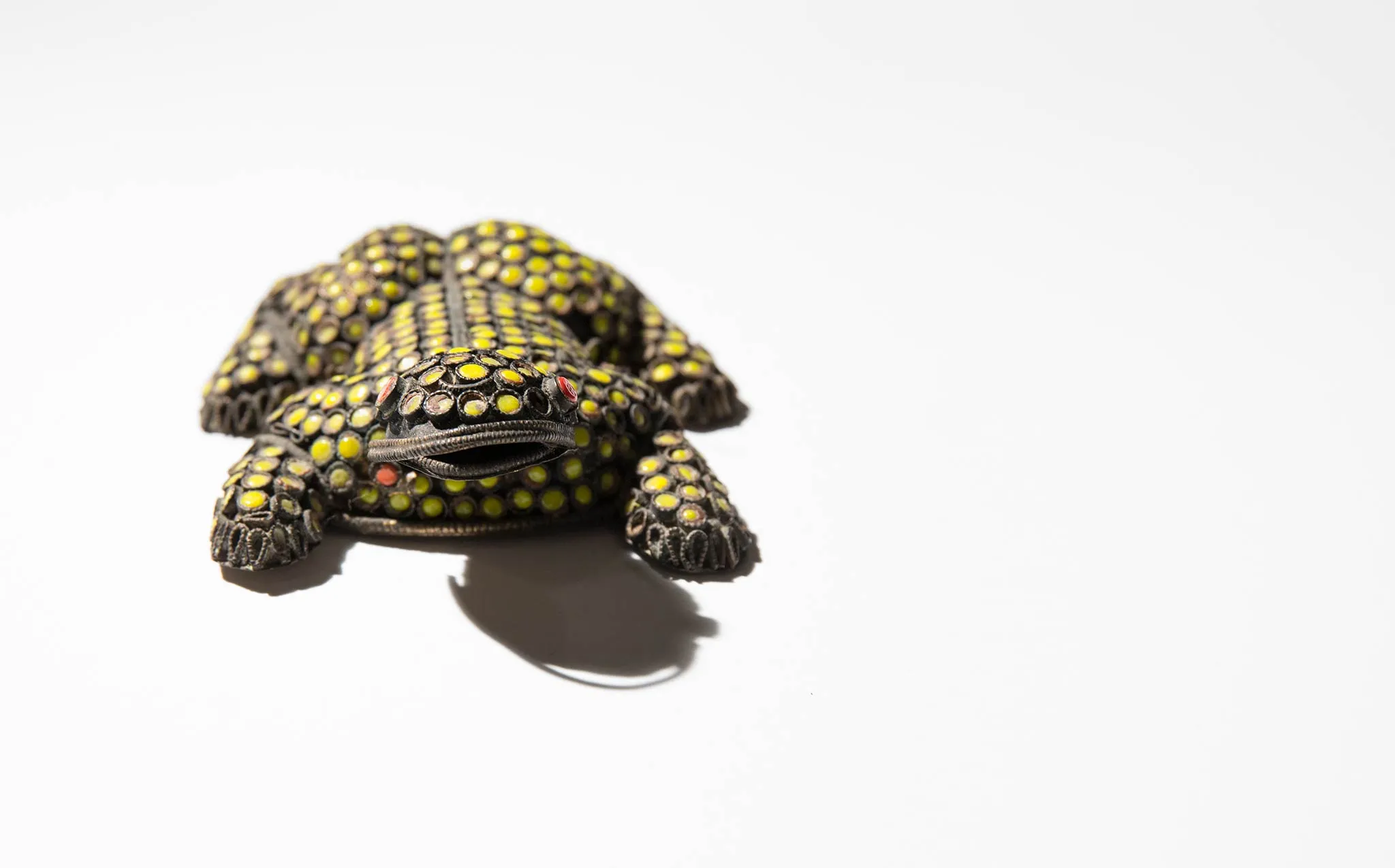 Beaded Brass Frog