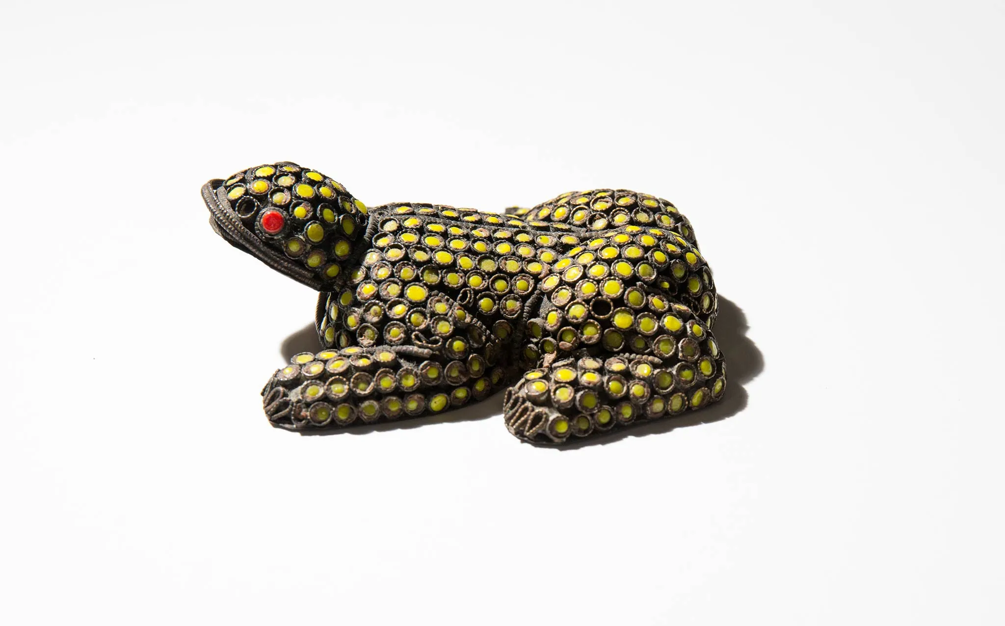 Beaded Brass Frog
