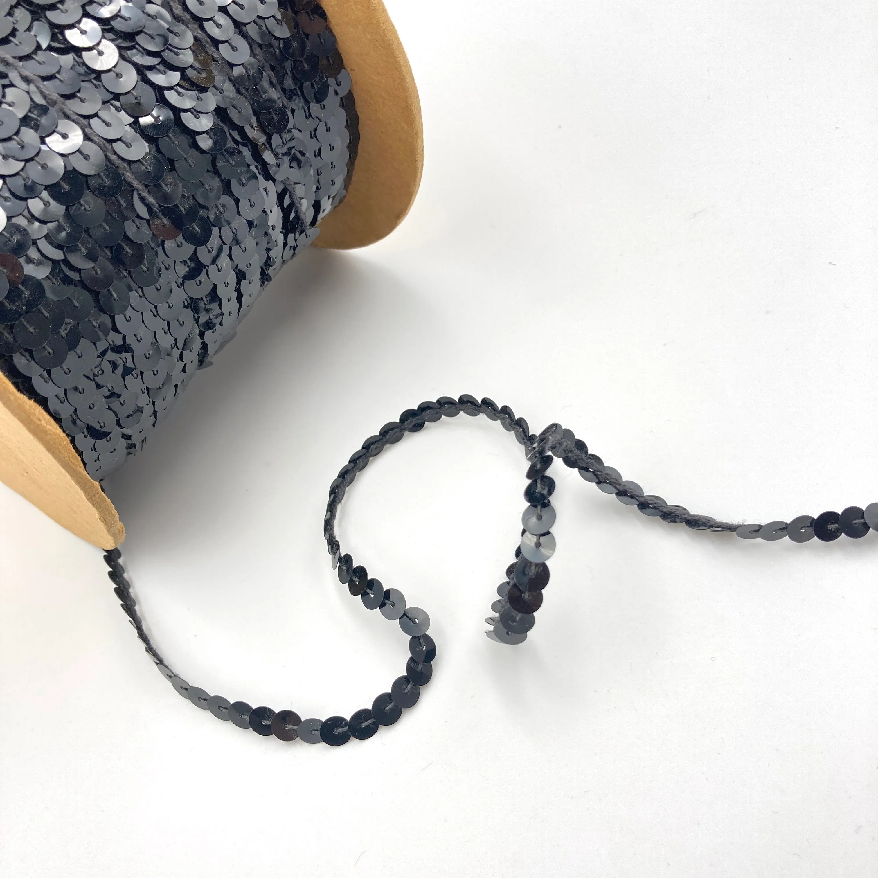 Black | Sequin Trim 1/4"