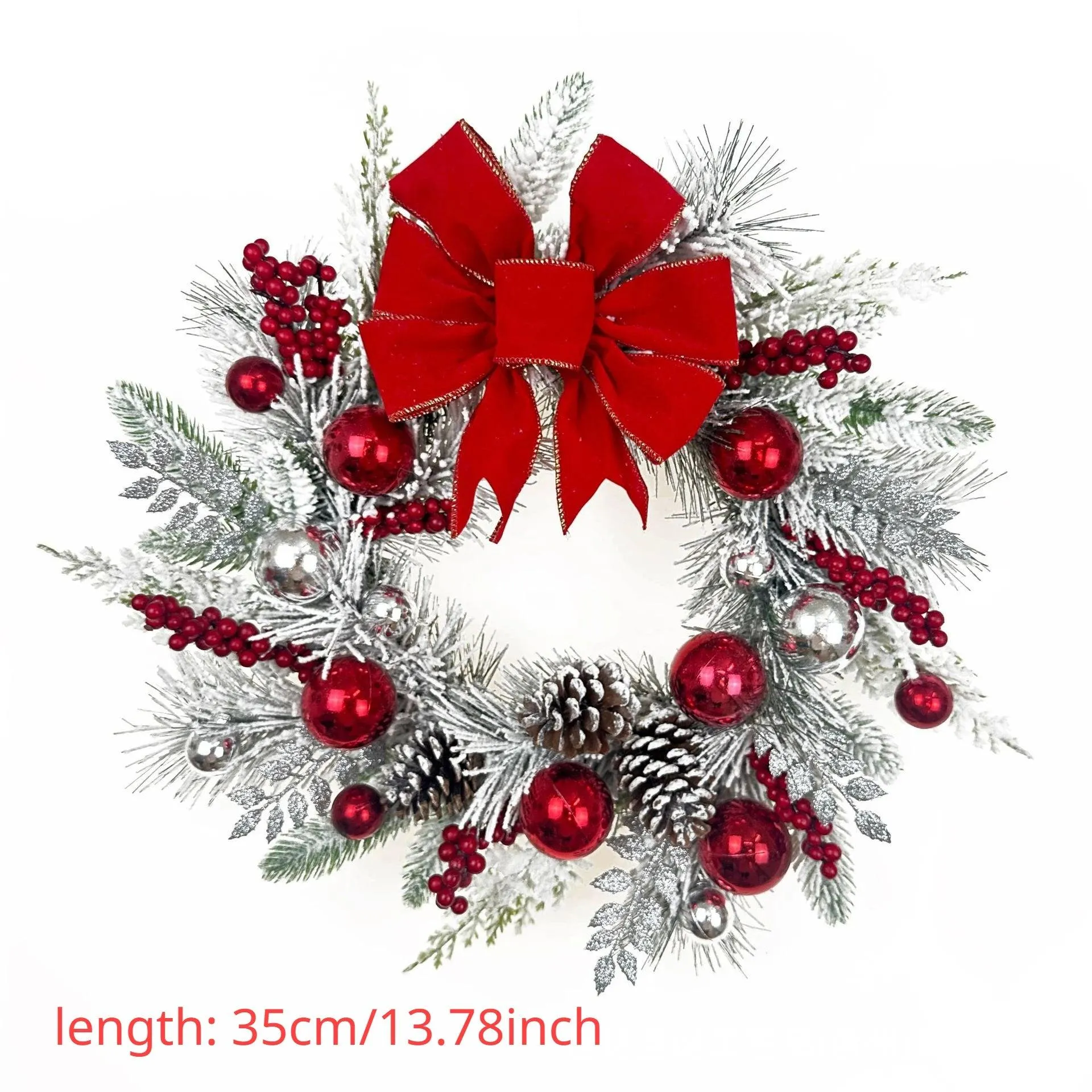 Christmas Flocking Garland Door Hanging Christmas Decorations Christmas Garland Rattan Pendant Decoration Home Holiday Layout