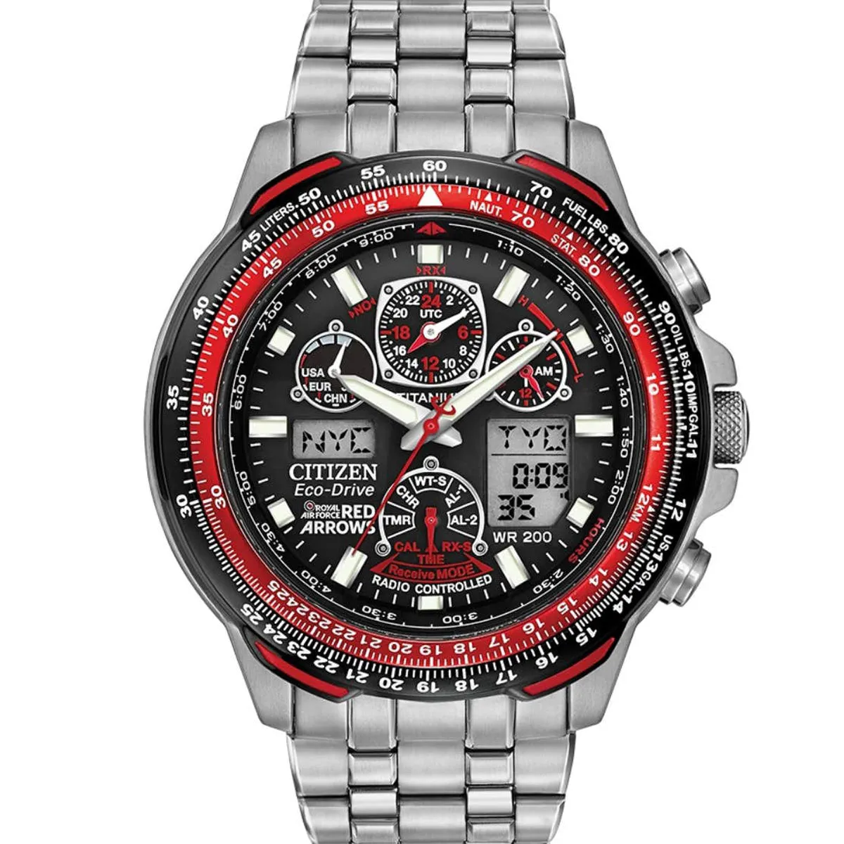 Citizen 47mm Black Dial Eco-Drive Men's Watch