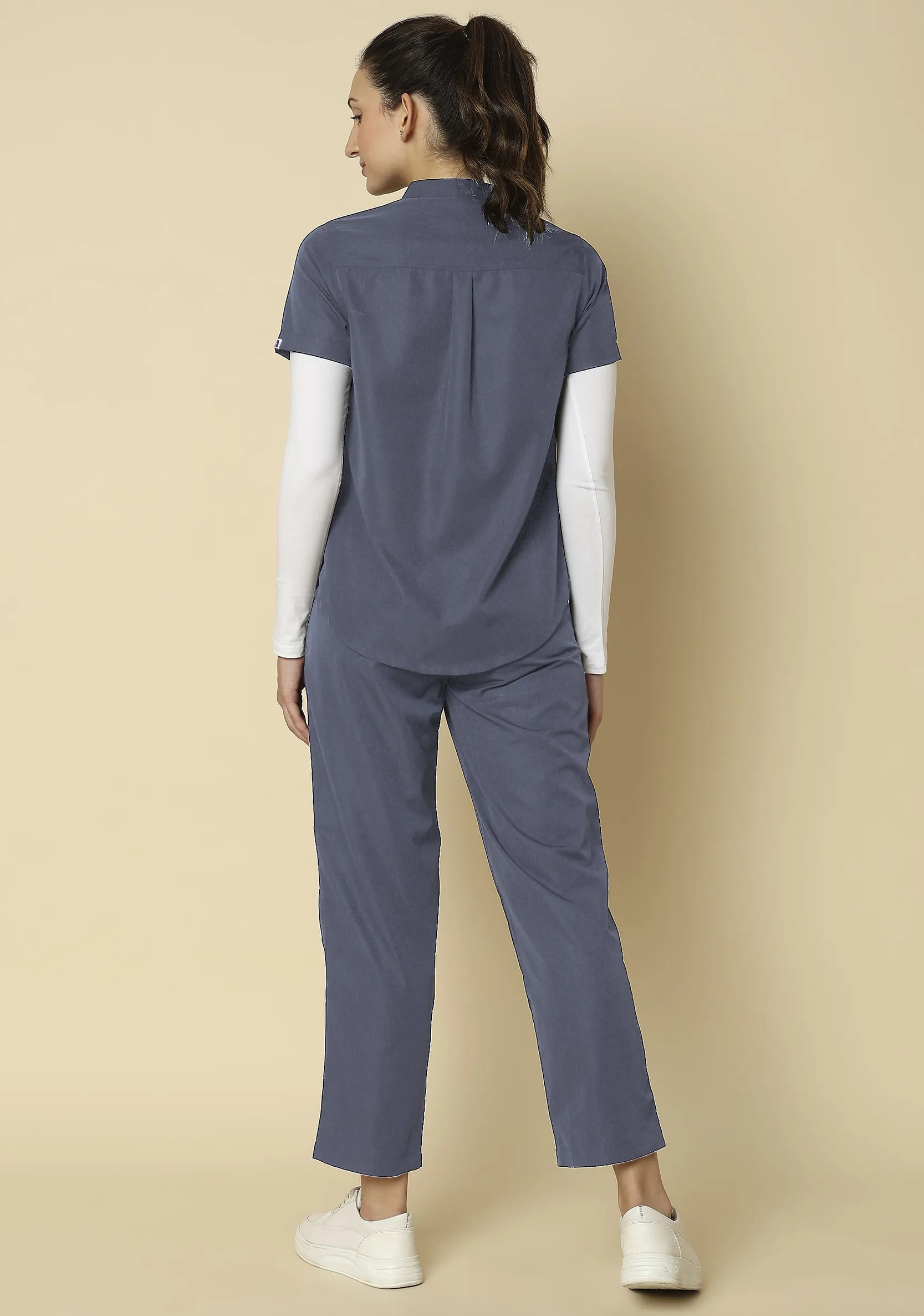 Classic Women's Mandarin Collar (Heather Grey) Scrub