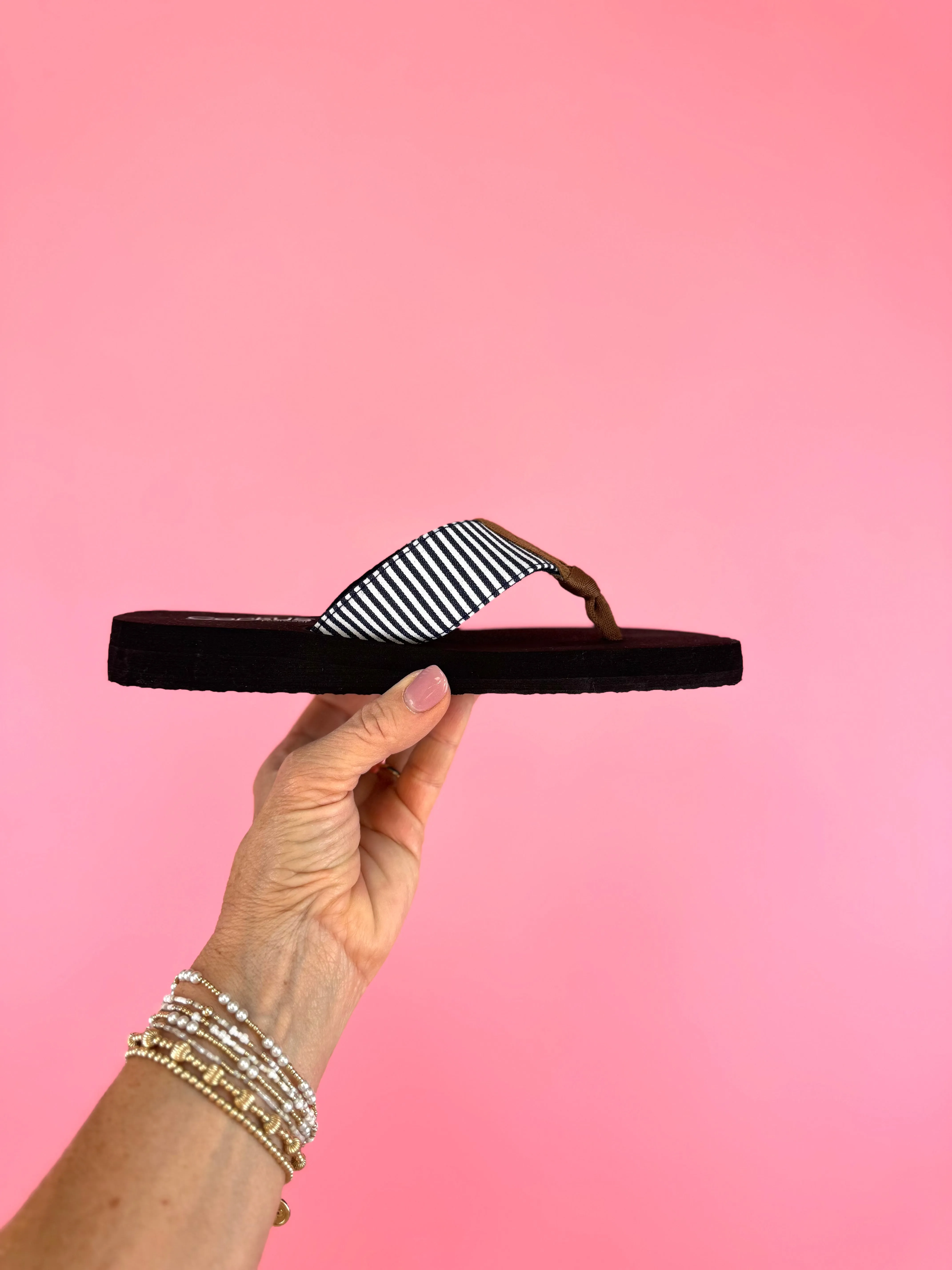 Corkys Summer Break - Navy White Striped