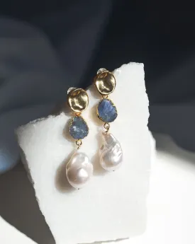 December | Tanzanite Birthstones x Pearls Earrings