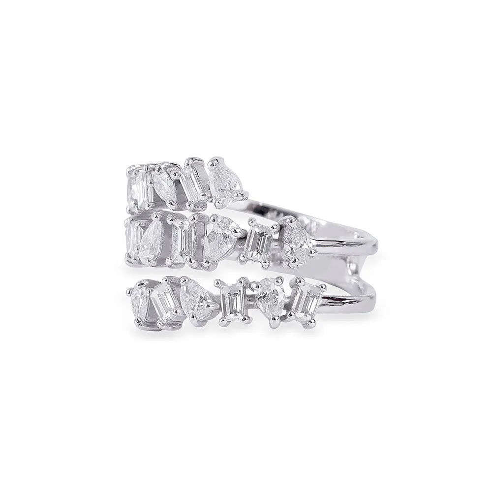 DIAMOND MULTISHAPED COIL RING