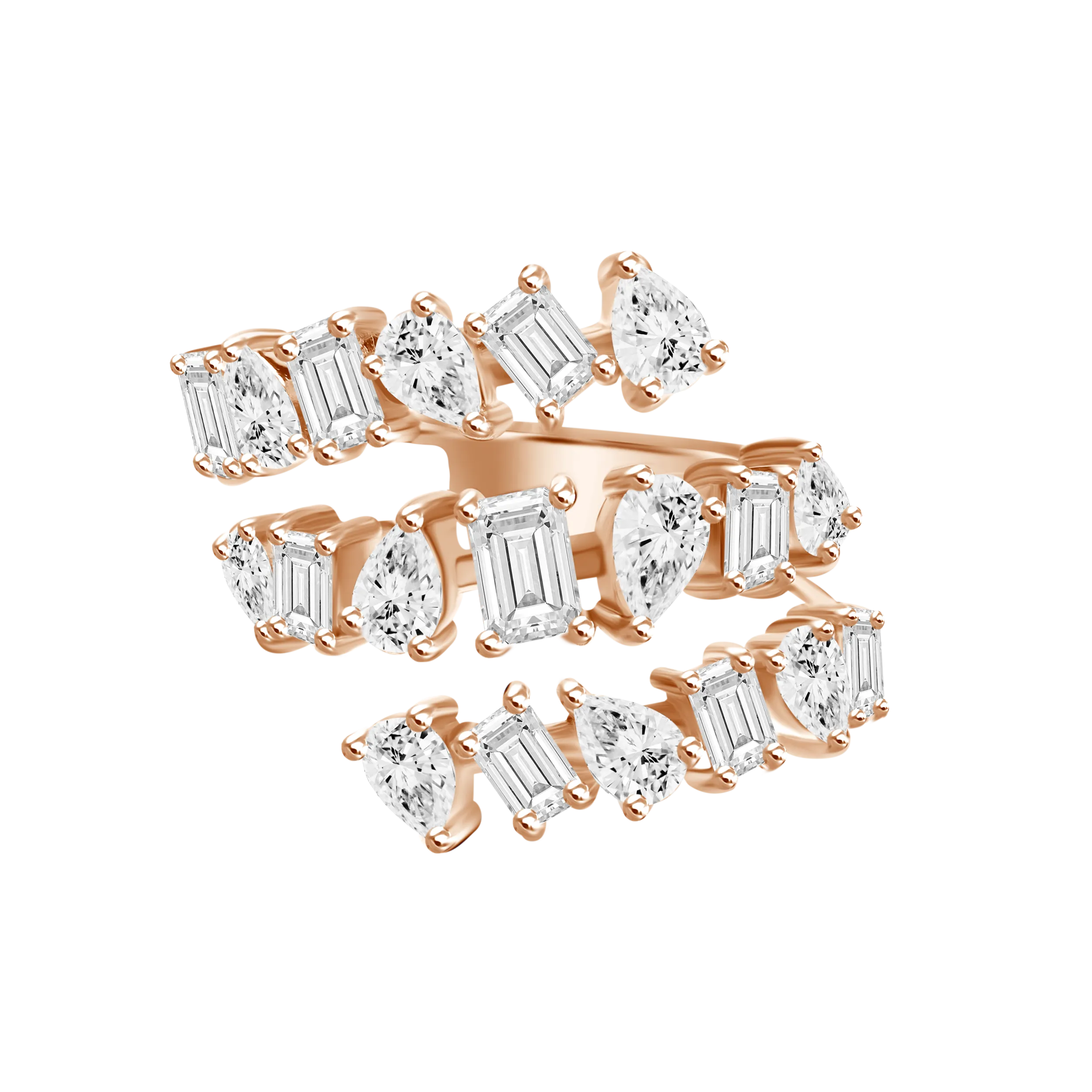 DIAMOND MULTISHAPED COIL RING