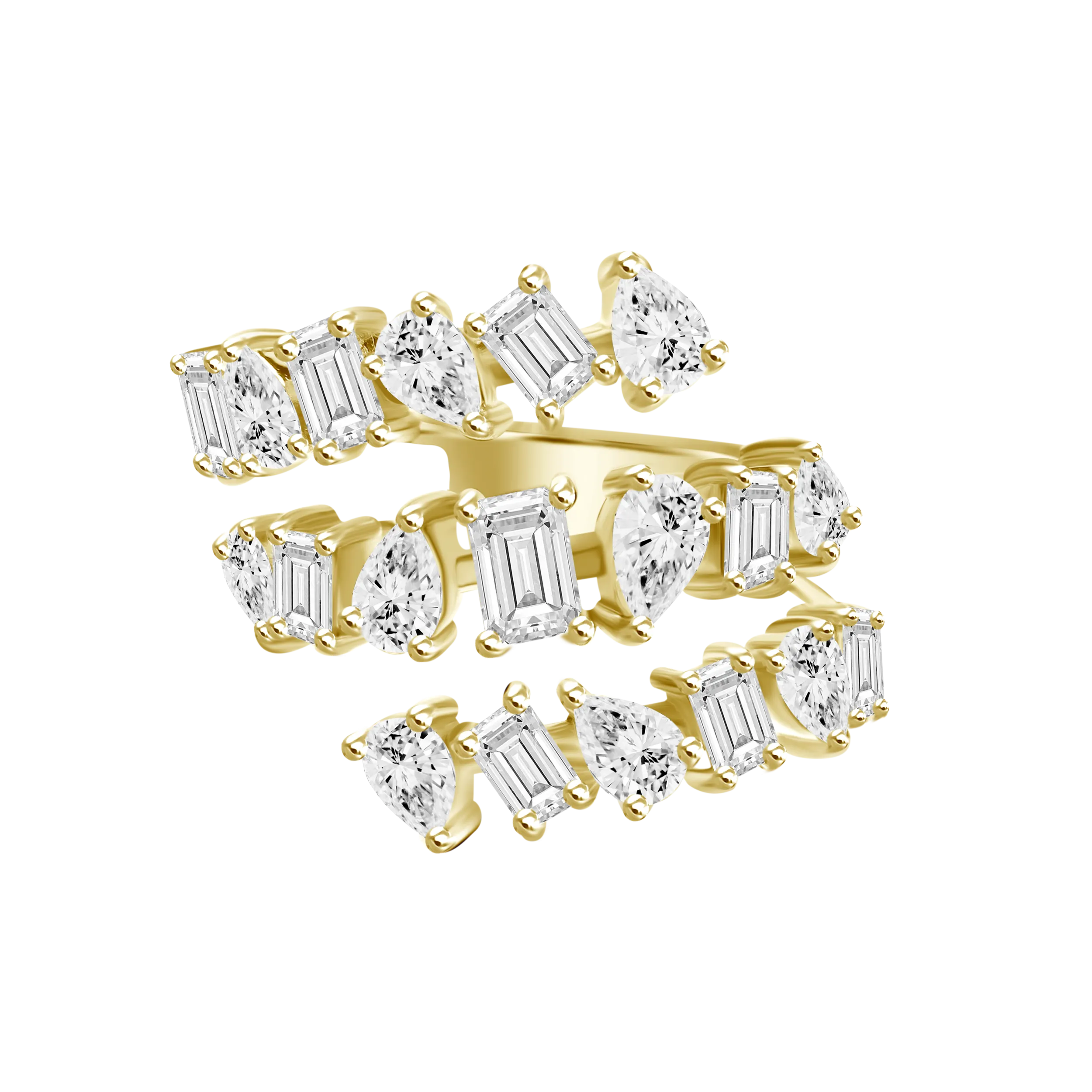 DIAMOND MULTISHAPED COIL RING