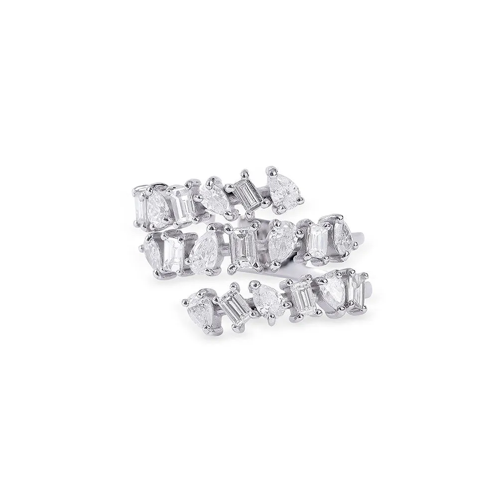 DIAMOND MULTISHAPED COIL RING