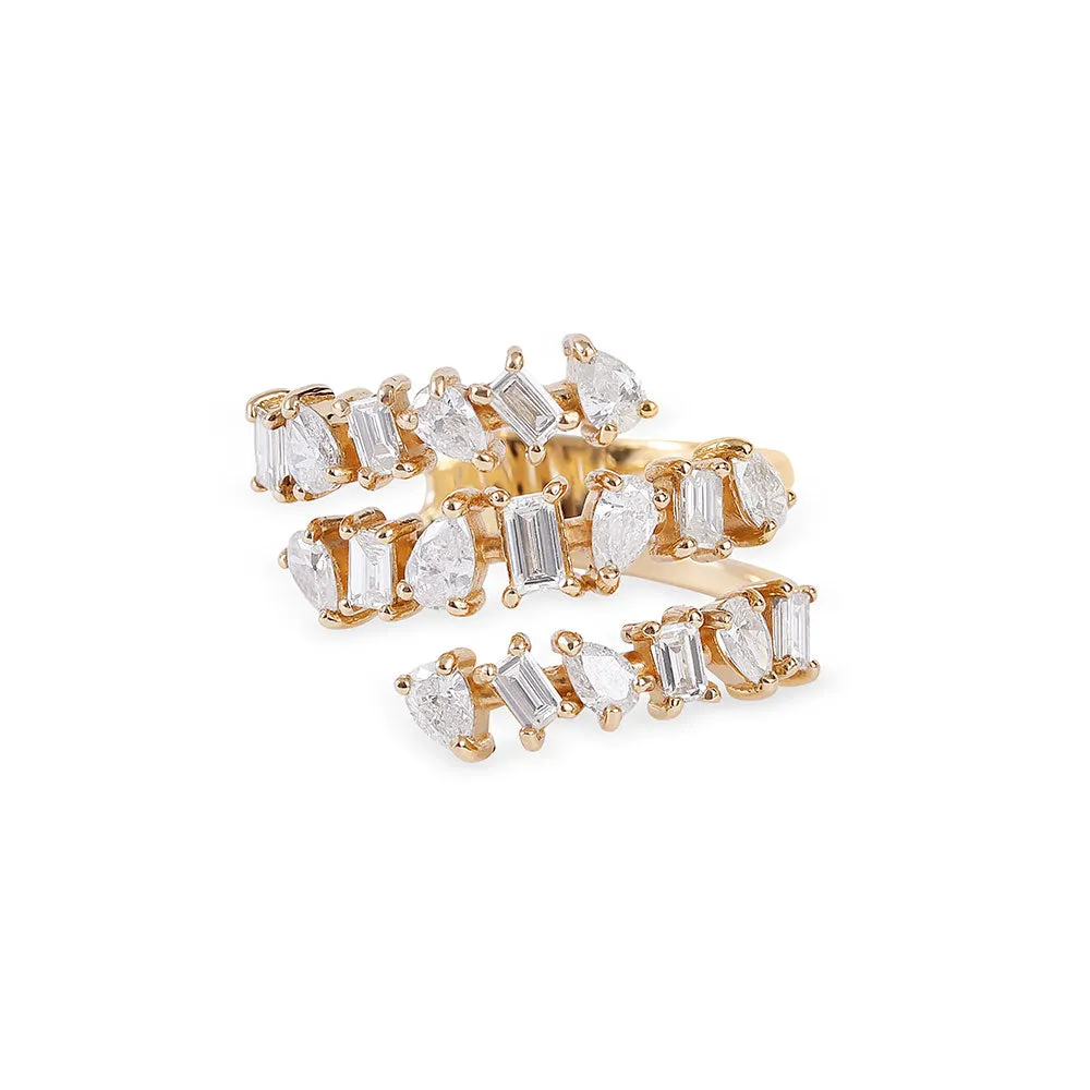 DIAMOND MULTISHAPED COIL RING