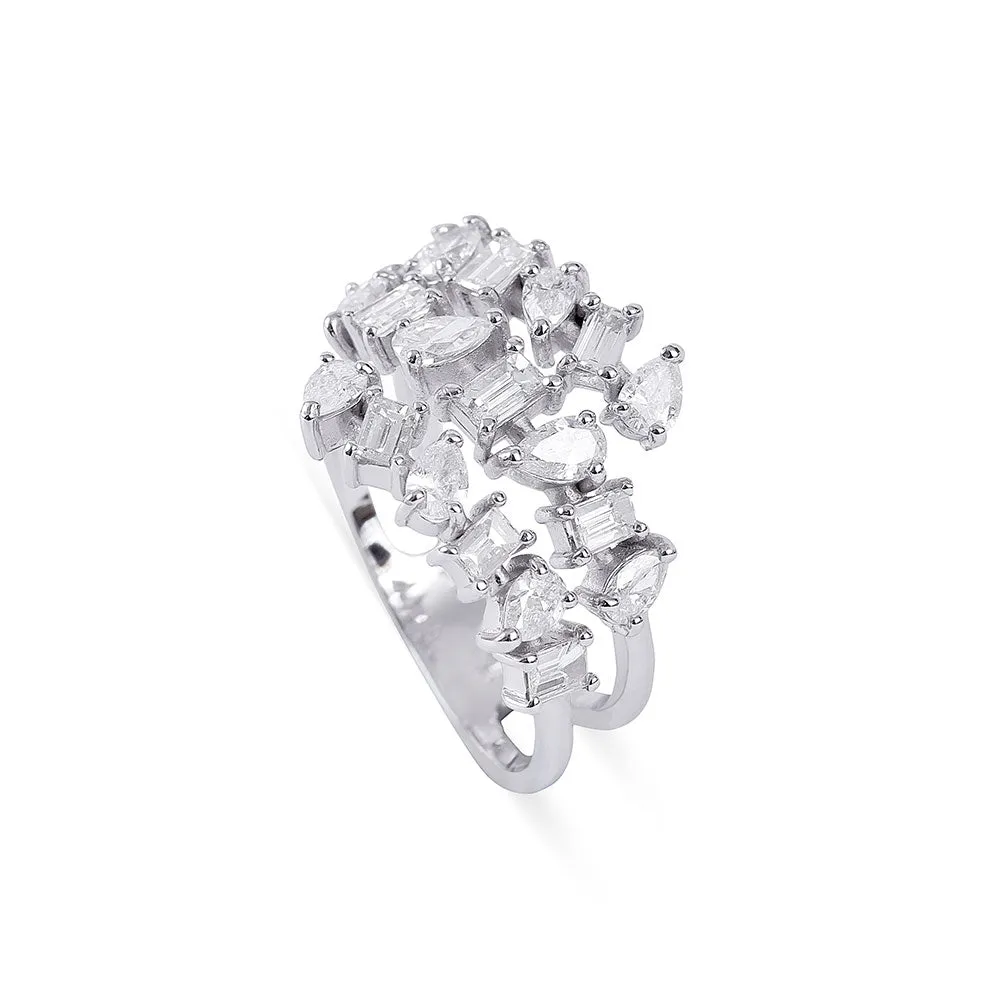 DIAMOND MULTISHAPED COIL RING