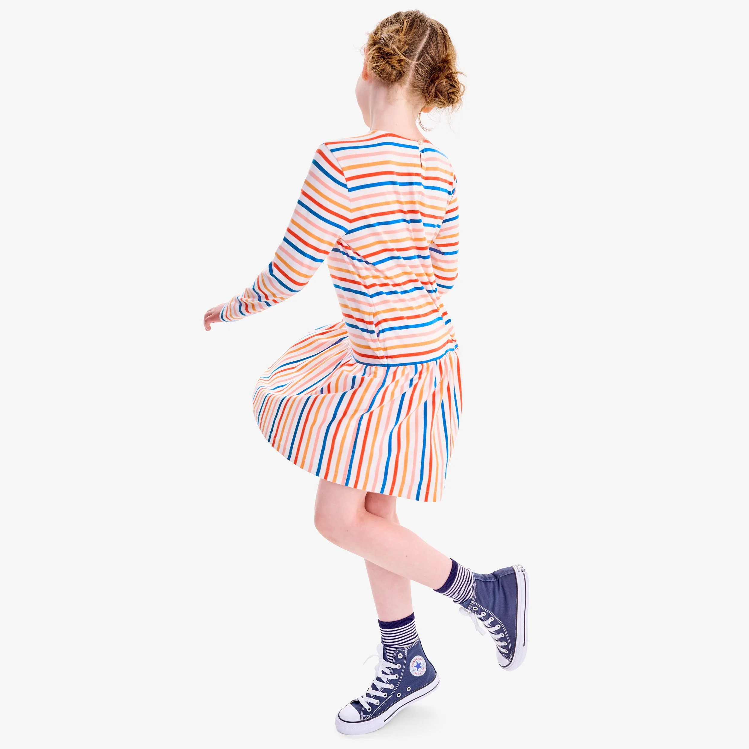 Explorer dress in multi-stripe