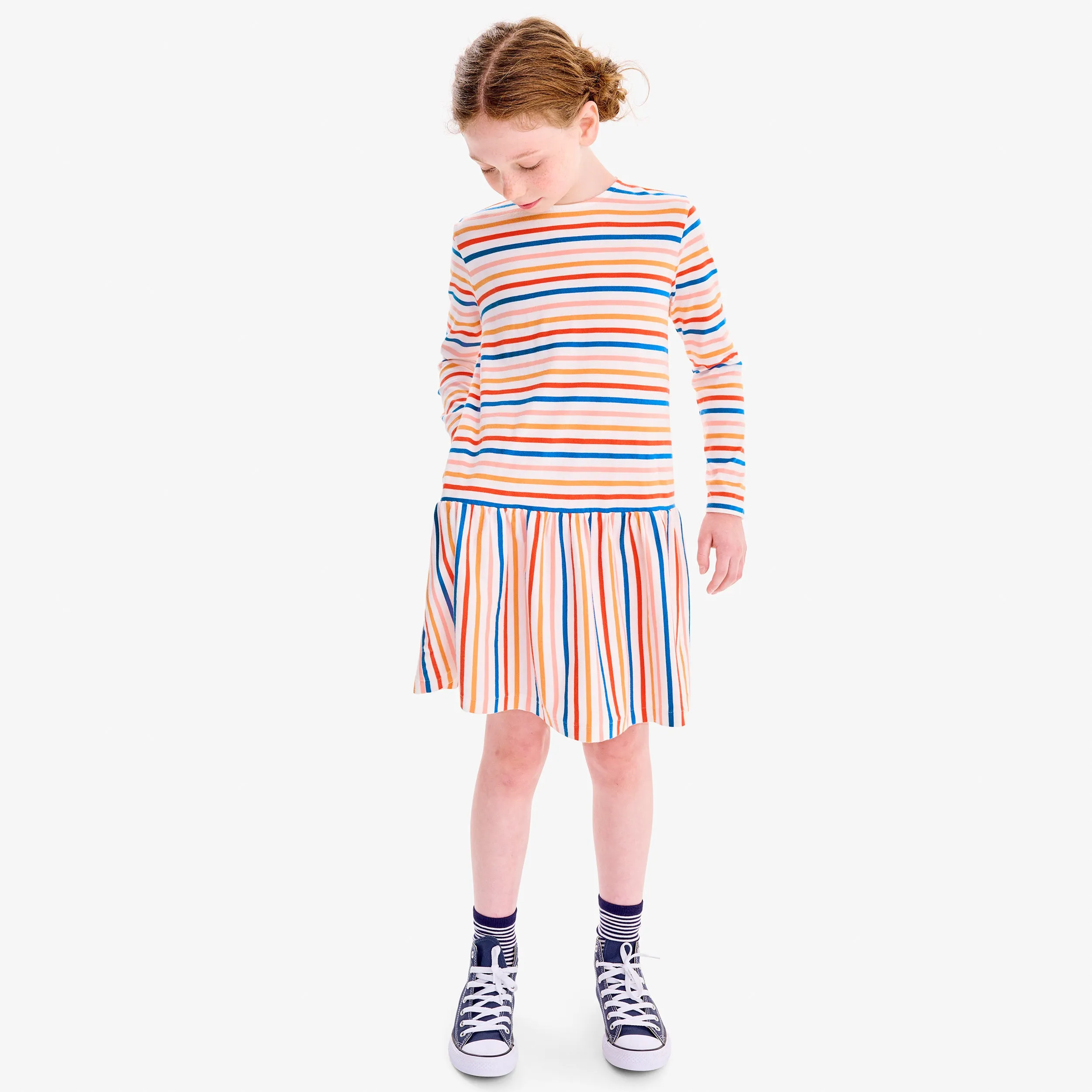 Explorer dress in multi-stripe