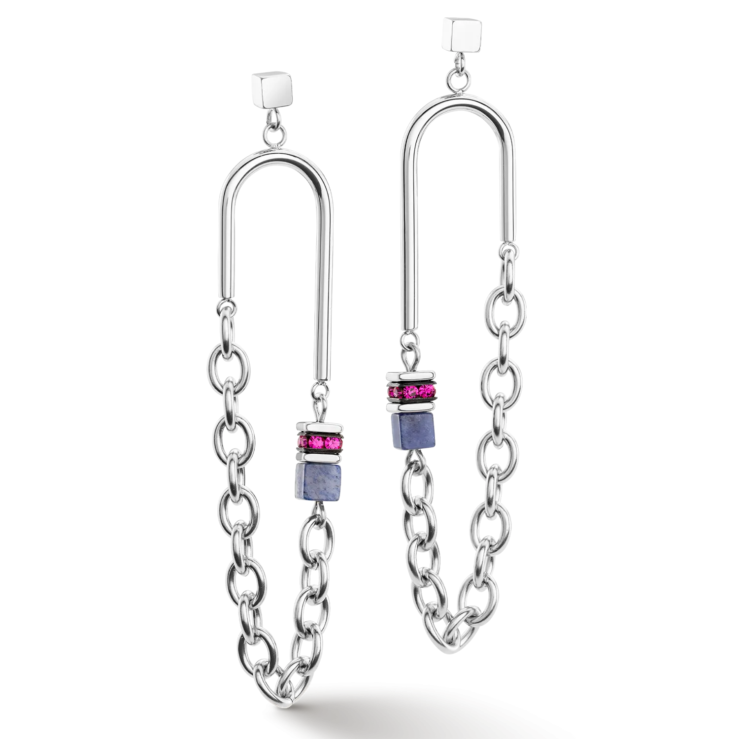 GeoCUBE® Iconic Boho earrings silver-multicolour
