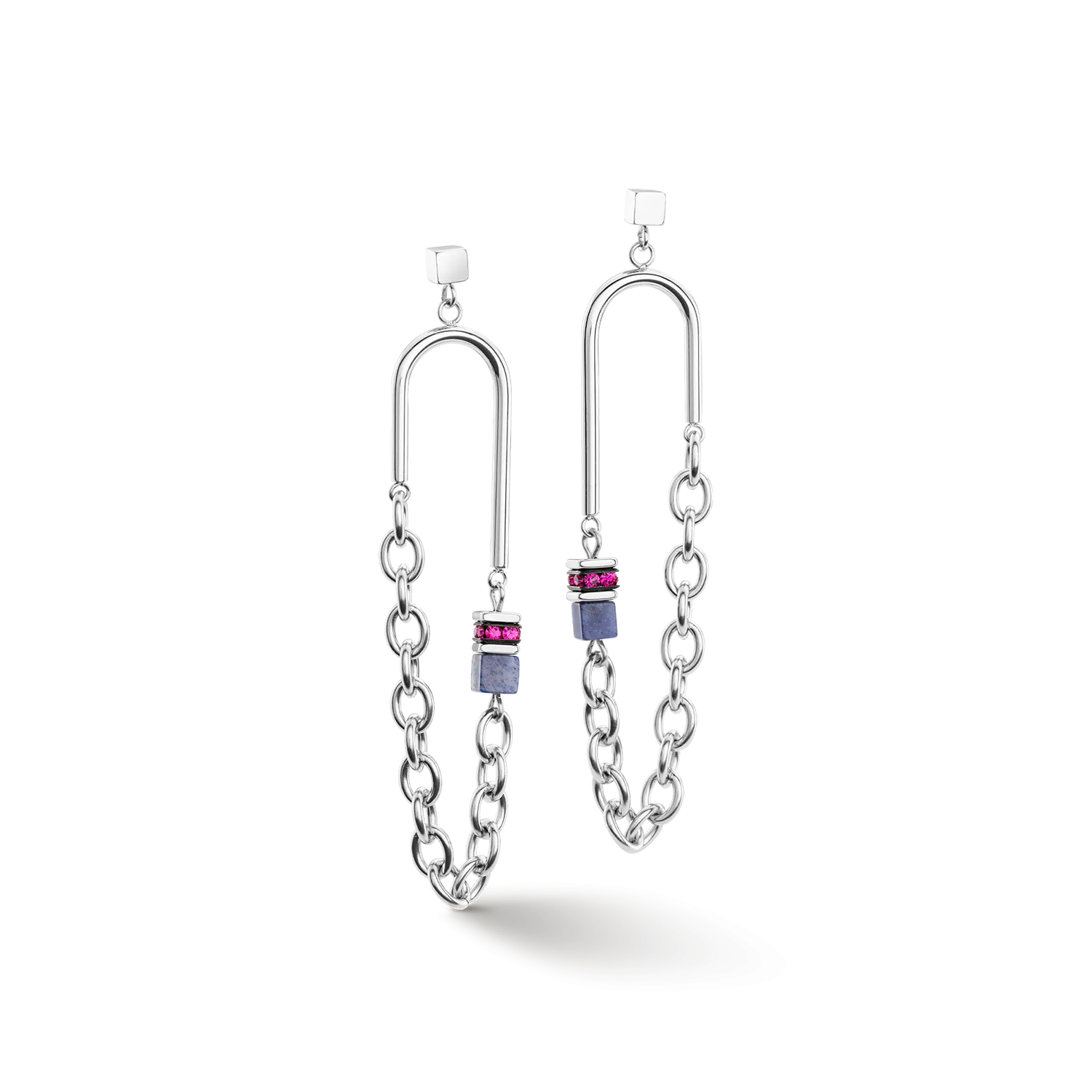 GeoCUBE® Iconic Boho earrings silver-multicolour