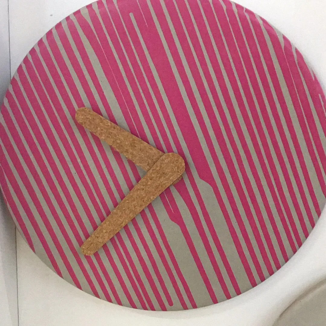 Hey! Bulldog Pink Stripes Wall Clock Large