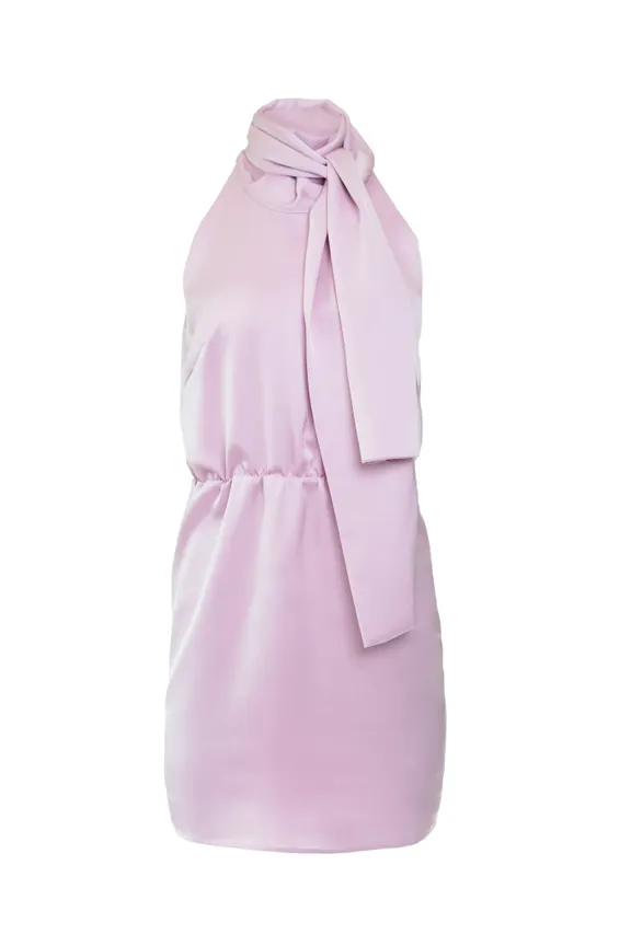 Hilary MacMillan Lilac Bowed Halter Dress