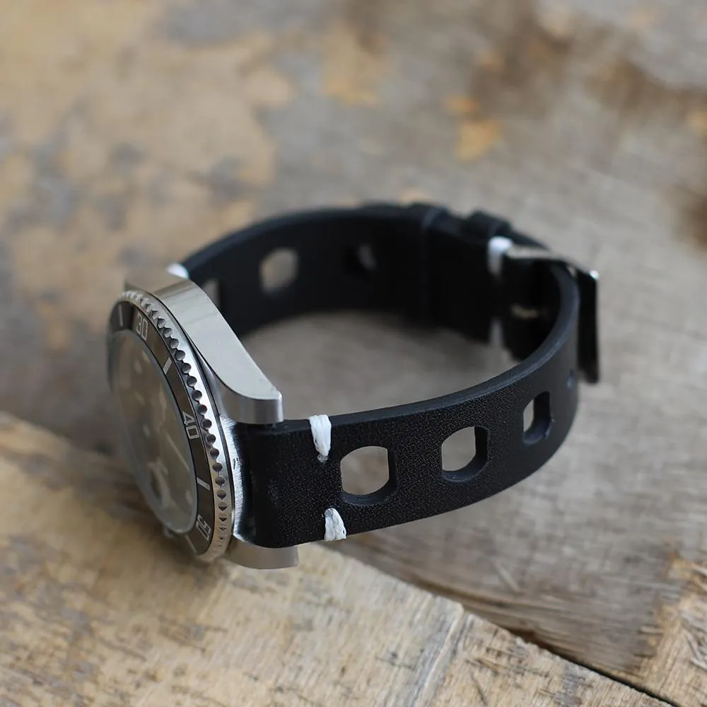 Hubert Handmade Italian Leather Racing Watch Strap With Tang Buckle