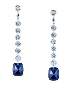 Lab Grown Sapphire Dangle Earrings E0279CSP