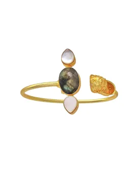 Labradorite & Shell Cuff