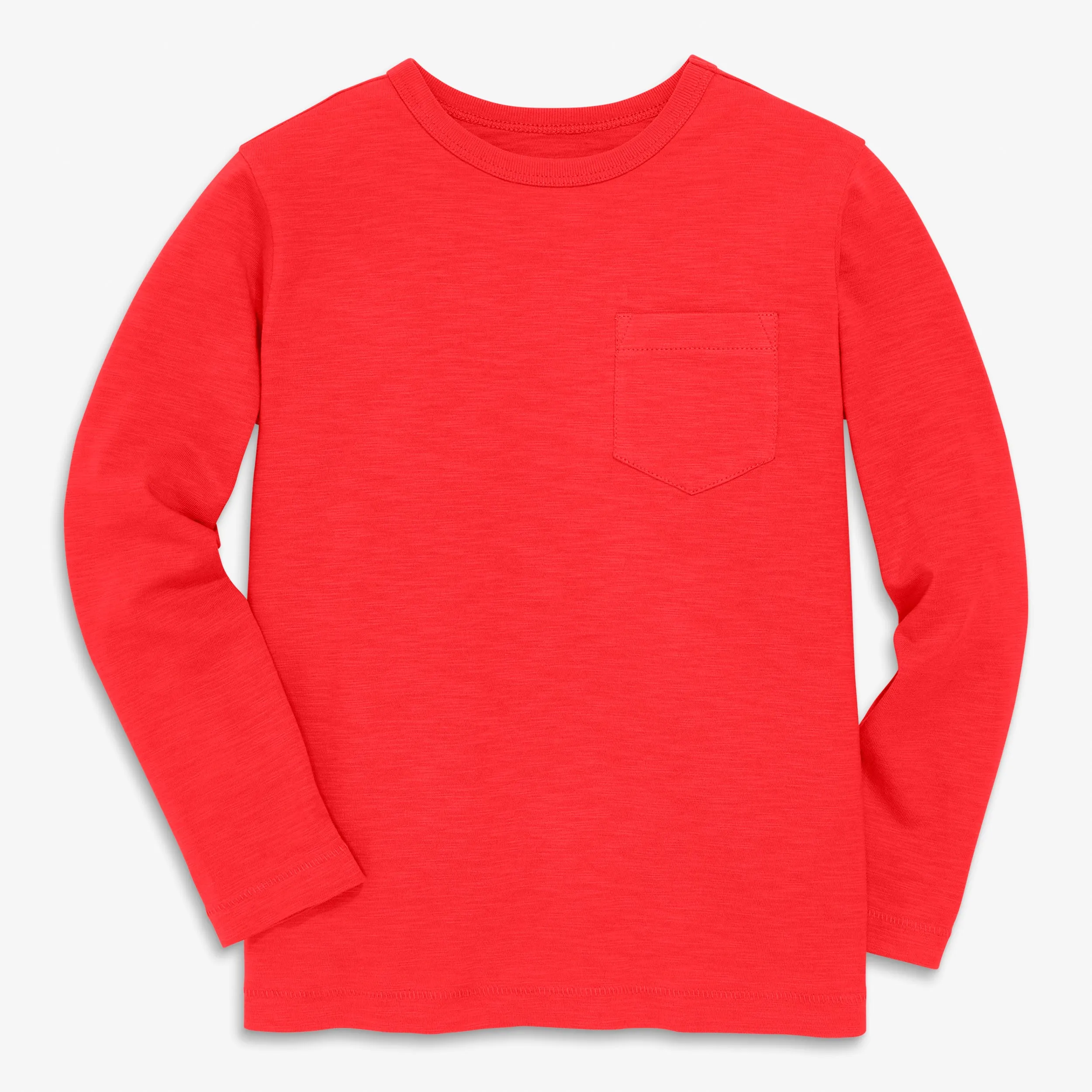 Long sleeve slub pocket tee in seasonal colors