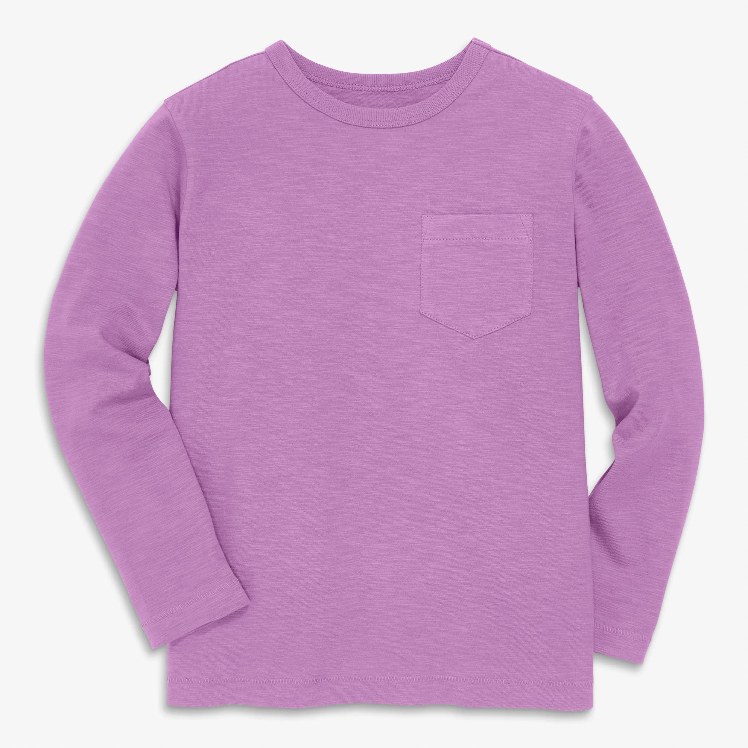 Long sleeve slub pocket tee in seasonal colors