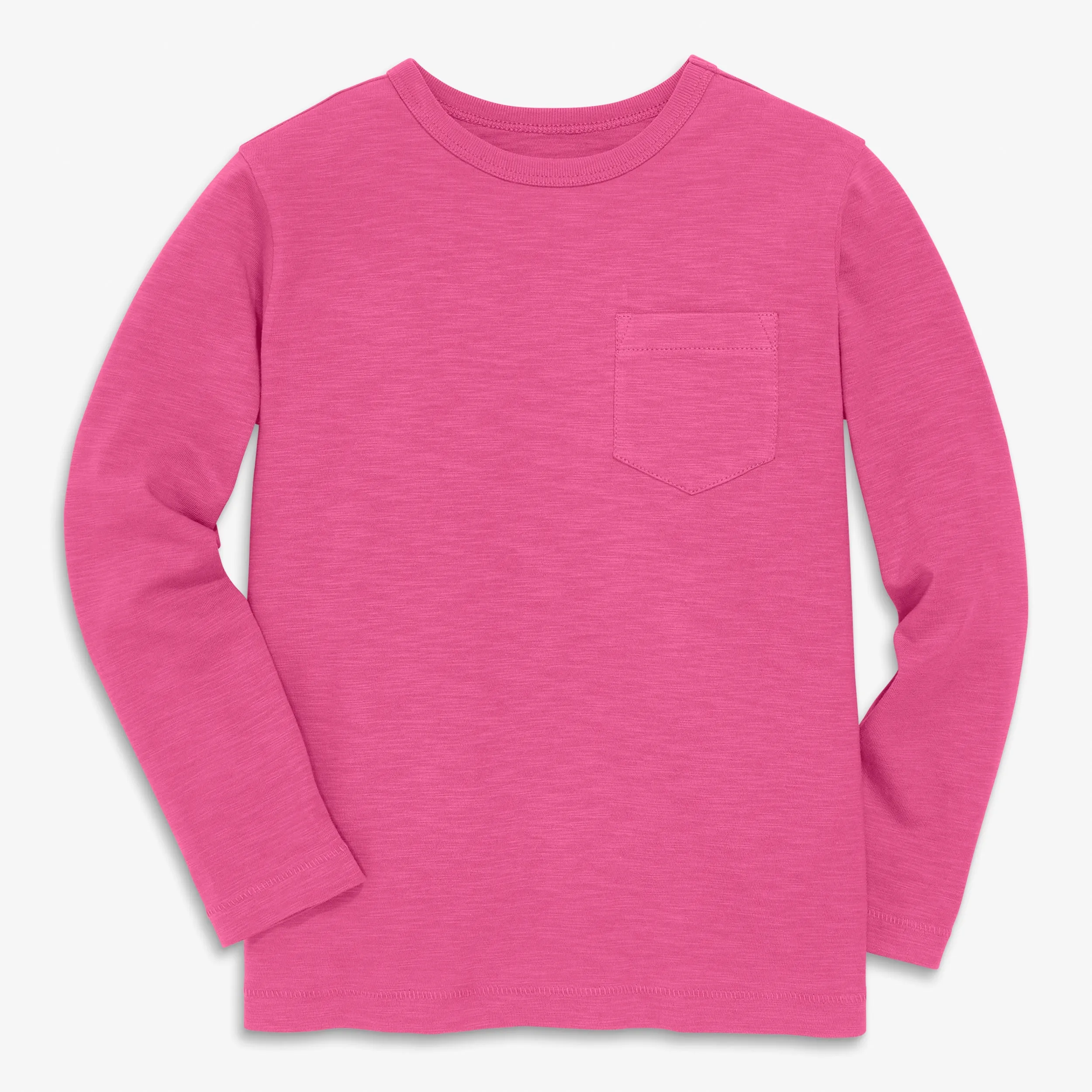 Long sleeve slub pocket tee in seasonal colors