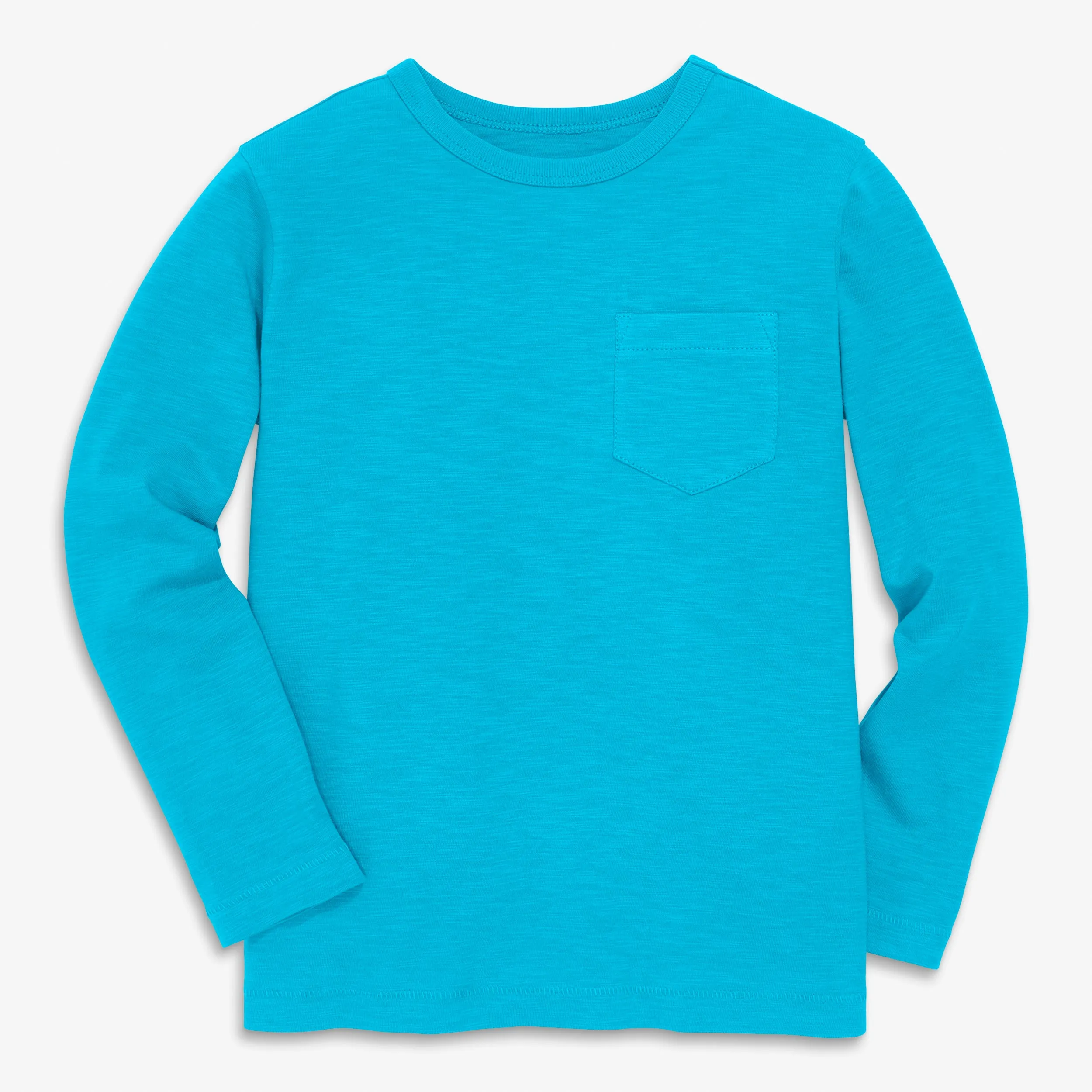 Long sleeve slub pocket tee in seasonal colors