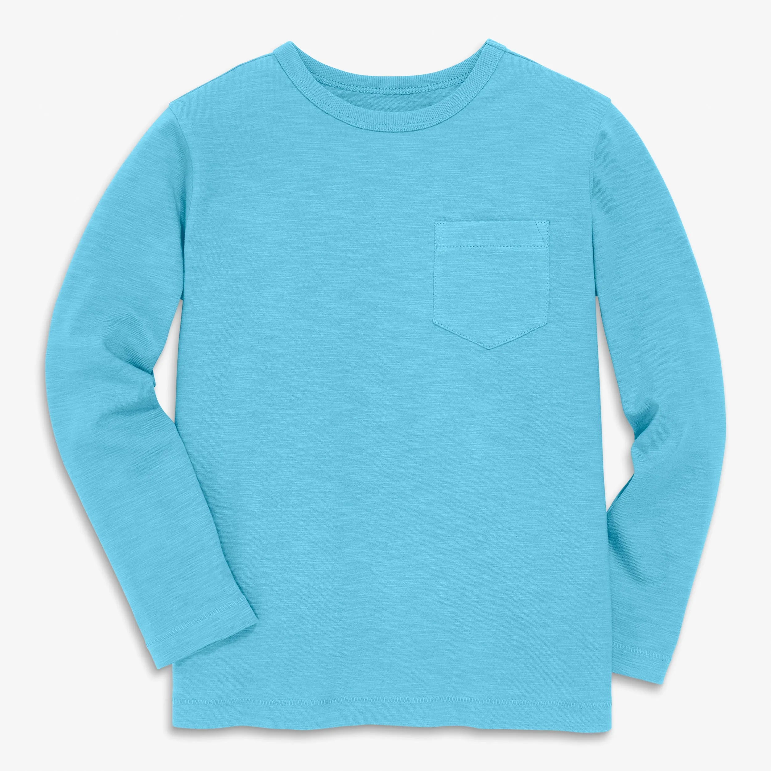 Long sleeve slub pocket tee in seasonal colors