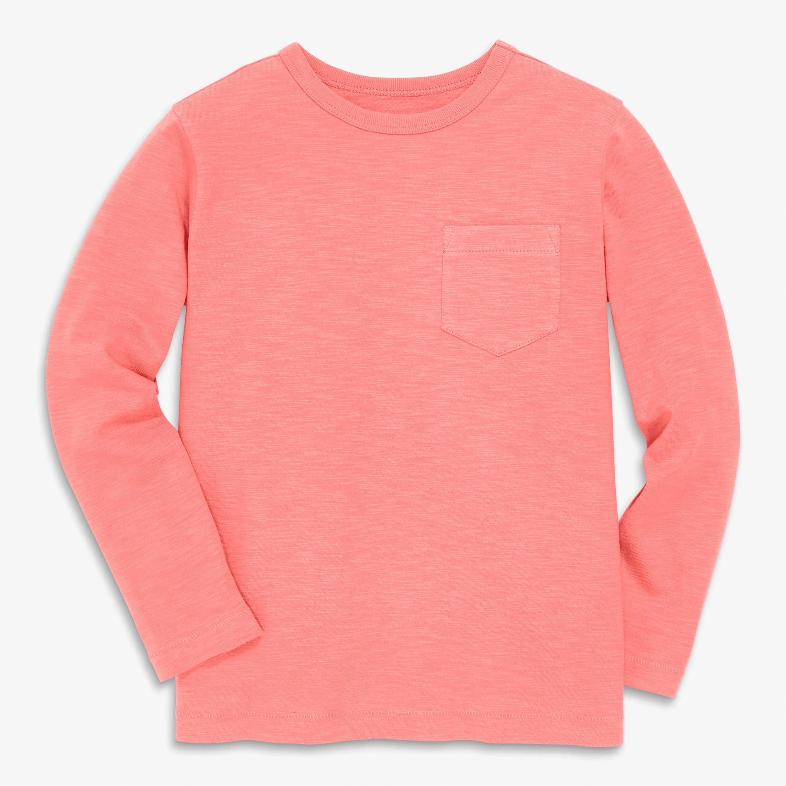 Long sleeve slub pocket tee in seasonal colors