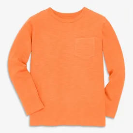 Long sleeve slub pocket tee in seasonal colors