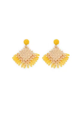 Merx - Raffia Diamond Shape Earring